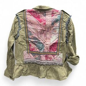 Olive green Y2K boho style khaki jacket by Matilda Jane size 16 (L7)